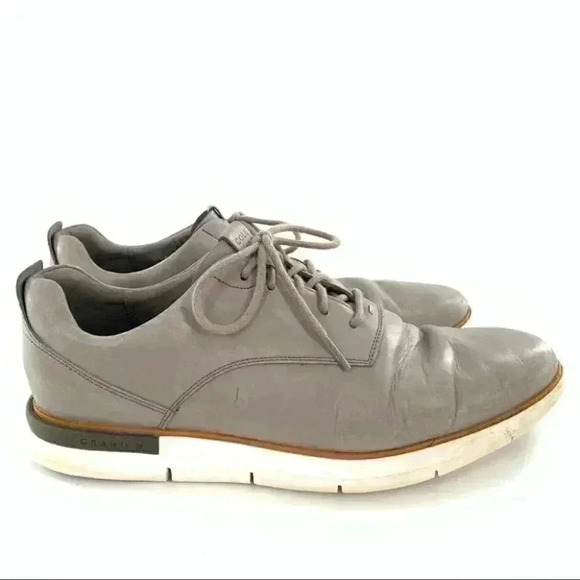 Cole Haan mens size 11 gray leather grade OS lightweight lace up Oxfords